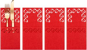 Tutumi, sváteční příborové potahy 4 ks KF357-4R, červená, CHR-09520