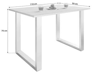 Jídelní Stůl Xona Bílá/stříbrná 110x50 Cm