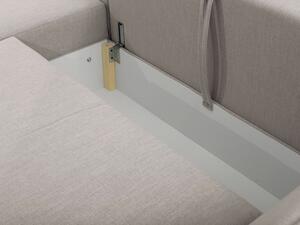 Rohová rozkládací sedačka KURI - zelená / zlaté nožky