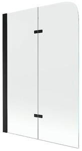CERANO - Vanová zástěna 2-křídlová Stele - černá/transparentní - 120x140 cm