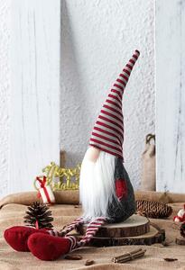 Vánoční skřítek 60 cm - šedý s nohama