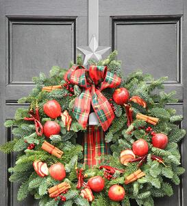 Tutumi, věšák na vánoční dekoraci dveří 37cm, ocel, CHR-08510