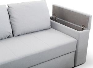 Rohová sedačka na každodenní spaní MOMOKA - světlá šedá / modrá