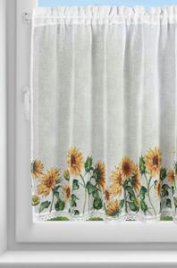 Vitrážková záclona GERDA s květy slunečnice 150x90 cm