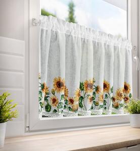 Vitrážková záclona GERDA s květy slunečnice 150x60 cm