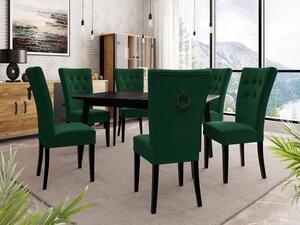 Luxusní jídelní set NOWEN 3 - černý / zelený + černé klepadlo