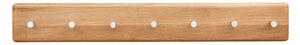 KATMANDU Nástěnný dubový věšák Gialo, masiv, 7 háčků, 10x70x5,5 cm
