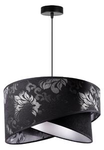 Light Home Závěsné svítidlo Werona 9, 1x černé textilní stínítko se vzorem, s