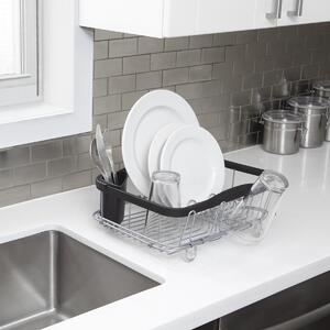 Umbra - Odkapávač na nádobí hluboký Stříbrno Černý MULTIUSE