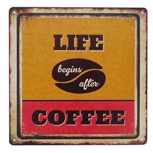 Kovová cedule Life Coffee