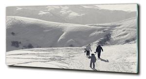 Foto obraz sklo tvrzené lyžaři osh-192496705