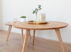 KATMANDU Malý dekorační kulatý stolek Orbetello, přírodní, masiv dub, 41,5x70x70 cm
