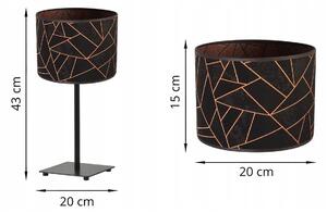 Stolní lampa WERONA 6, 1x černé textilní stínítko se vzorem, (výběr ze 4 barev konstrukce), C