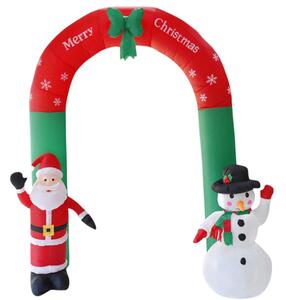 Tutumi - LED sváteční nafukovací oblouk - Santa Claus a sněhulák - pestrá