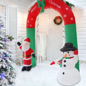 Tutumi - LED sváteční nafukovací oblouk - Santa Claus a sněhulák - pestrá