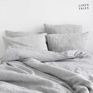 Černobílé lněné povlečení na jednolůžko 140x200 cm – Linen Tales