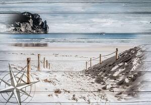 Fototapeta - Vstup na pláž - imitace desky (152,5x104 cm)