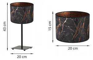 Stolní lampa WERONA 3, 1x černé textilní stínítko se vzorem, (výběr ze 4 barev konstrukce), C
