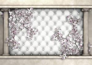 Fototapeta - Sloupy, květy. diamanty (152,5x104 cm)