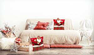 Tutumi - Vánoční povlak na polštář - červená - 45x45 cm