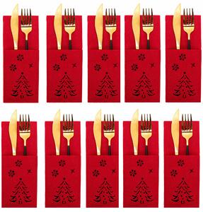 TUTUMI - vánoční obal na příbory - červená, 10 ks