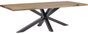 Havlíček truhlářství Jídelní dubový stůl Gaia - podnož surová ocel transparentní lak rozměr: 180x90 cm