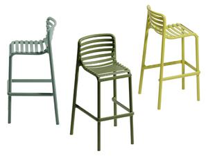 Nardi Žlutozelená plastová zahradní barová židle Doga 75 cm