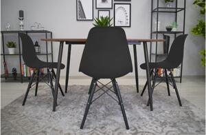 Bestent Jídelní židle 4ks černé skandinávský styl Dark Classic