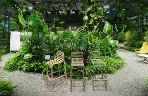 Nardi Zelená plastová zahradní barová židle Doga 75 cm