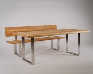 Havlíček truhlářství Jídelní dubový stůl Oren - podnož ocel, materiál dle výběru rozměr: 120x90 cm, barva podnože: ocel Ral 9005