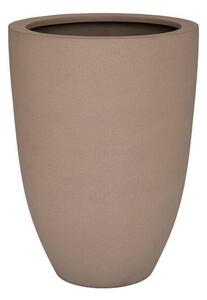 Pottery Pots Venkovní květináč kulatý Ben L, Taupe (barva béžová taupe), kolekce Natural, kompozit Fiberstone, průměr 40 cm x v 55 cm, objem cca 54 l