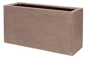 Pottery Pots Venkovní květináč obdélníkový Jort S, Taupe (barva béžová taupe), kolekce Natural, kompozit Fiberstone, d 80 cm x š 30 cm x v 40 cm, objem cca 92 l