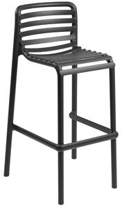 Nardi Antracitově šedá plastová zahradní barová židle Doga 75 cm