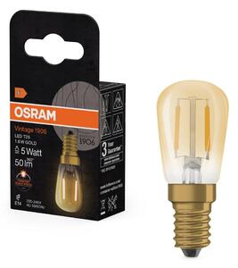 Vintage LED žárovka 1906 LED T26 5 Filament, 1.6W, Teplá bílá, Zlatá, E14