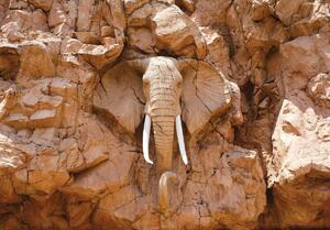 Fototapeta - Slon vytesaný ve skalách (152,5x104 cm)