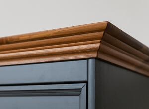 Dřevěná komoda Belluno Elegante,grafit-dub, 5x zásuvka, 88x112x45 cm