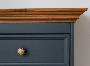 Dřevěná komoda Belluno Elegante,grafit-dub, 5x zásuvka, 88x112x45 cm