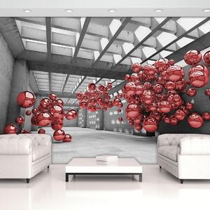 Fototapeta - Červený modernismus 3D místnost (152,5x104 cm)