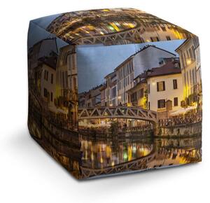 Sablio Taburet Cube Město - 40x40x40 cm