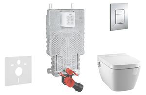 Grohe - Set předstěnové instalace, sprchovací toalety a sedátka Tece, tlačítka Skate Cosmo, Rimless, SoftClose, chrom