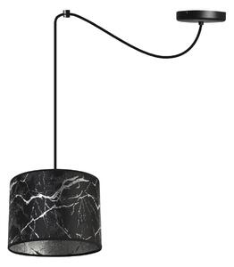 Závěsné svítidlo WERONA SPIDER, 1x černé textilní stínítko se vzorem, S