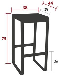 Tmavě zelená hliníková zahradní barová židle Fermob Bellevie 75 cm