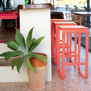Červená hliníková zahradní barová židle Fermob Bellevie 75 cm