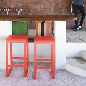 Makově červená hliníková zahradní barová židle Fermob Bellevie 75 cm
