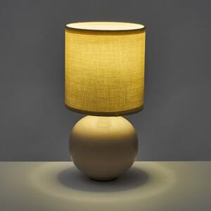 Béžová keramická stolní lampa s textilním stínidlem (výška 24,5 cm) – Casa Selección