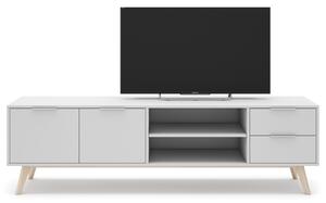Bílý lakovaný TV stolek Marckeric Campus 180 x 40 cm