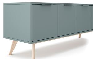 Zelený lakovaný TV stolek Marckeric Pisco II. 140 x 40 cm