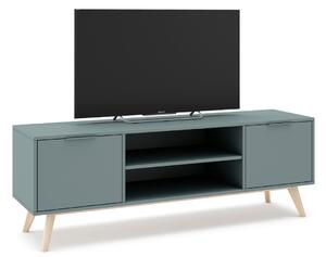 Zelený lakovaný TV stolek Marckeric Pisco 140 x 40 cm
