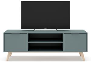 Zelený lakovaný TV stolek Marckeric Pisco 140 x 40 cm