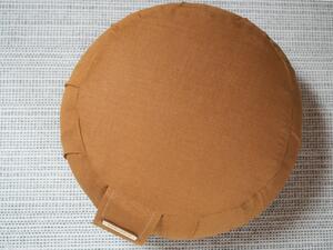 SOULADÍM meditační polštář zafu AMBER 17 x Ø 37 cm 100% LEN okrový